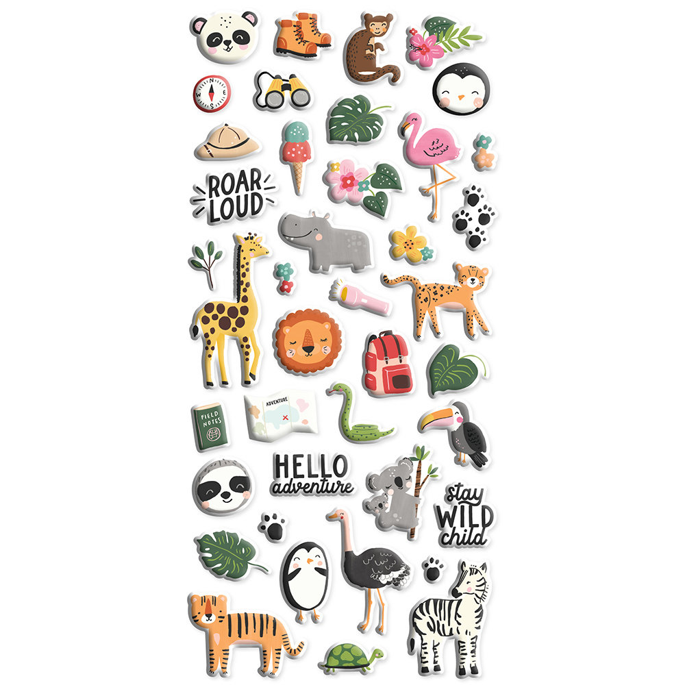 Simple Stories Into the Wild Puffy Stickers (17622) (DISCONTINUED)