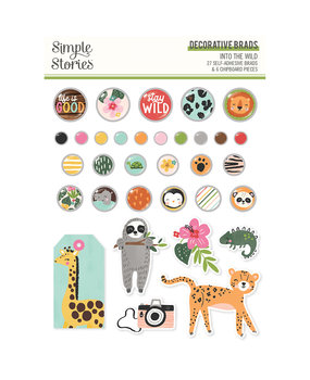 Simple Stories Into the Wild Decorative Brads (17623) (DISCONTINUED)