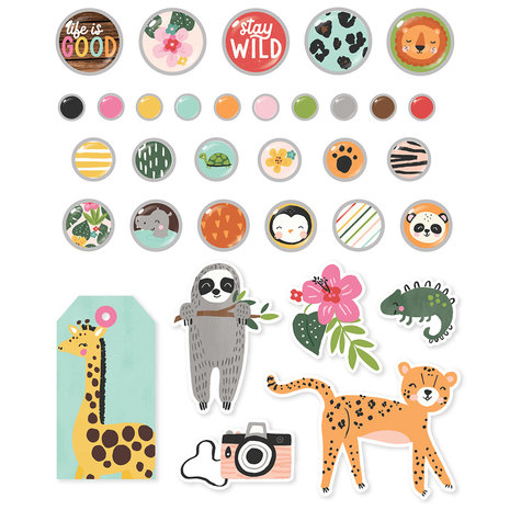 Simple Stories Into the Wild Decorative Brads (17623) (DISCONTINUED)