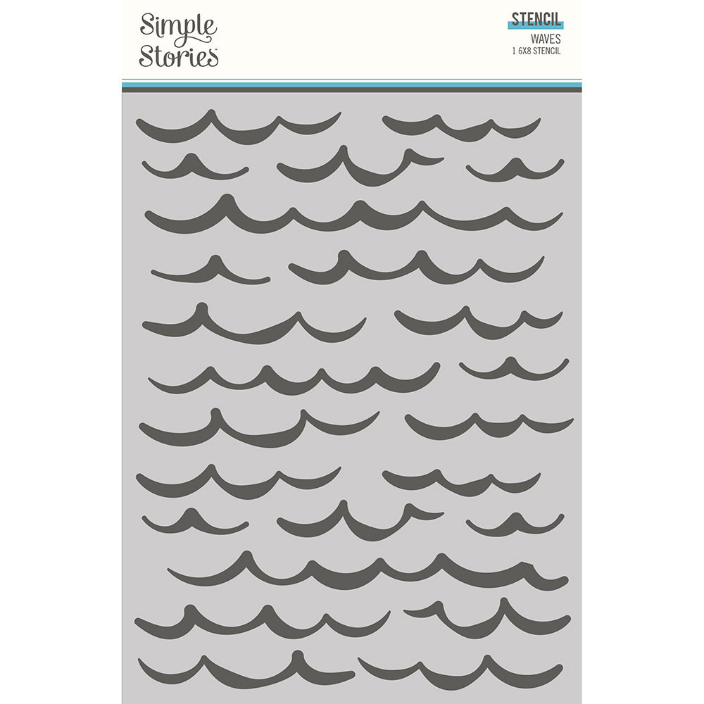 Simple Stories Simple Vintage Vintage Seas Stencil Waves (17832) (DISCONTINUED)