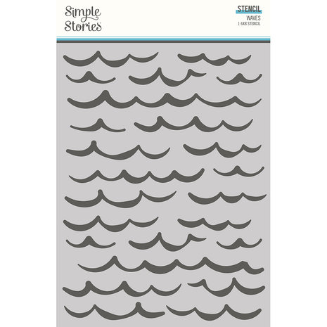 Simple Stories Simple Vintage Vintage Seas Stencil Waves (17832) (DISCONTINUED)