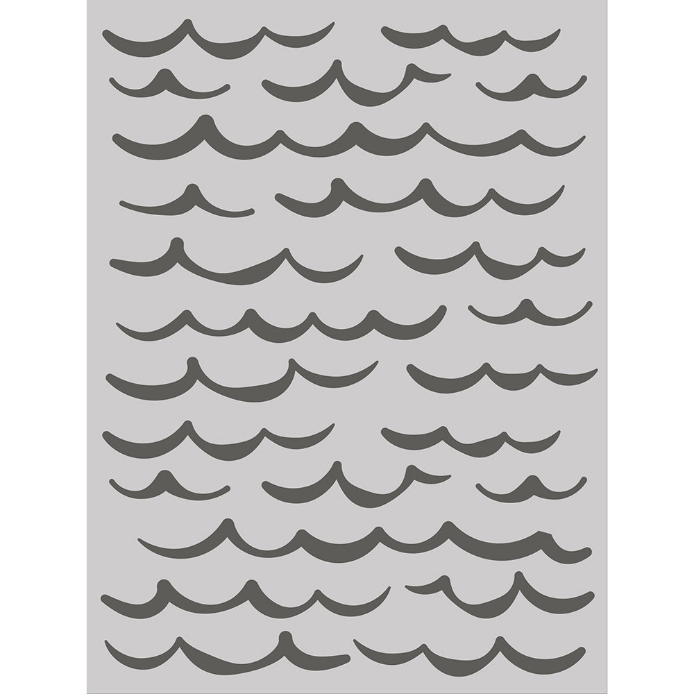 Simple Stories Simple Vintage Vintage Seas Stencil Waves (17832) (DISCONTINUED)