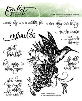 Picket Fence Studios A Hummingbird's Song 6x6 Inch Clear Stamps (F-165) (OUTLET)