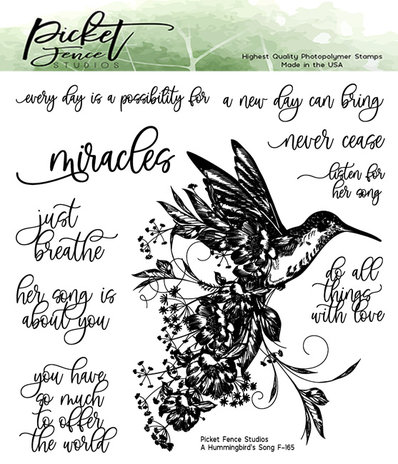 Picket Fence Studios A Hummingbird's Song 6x6 Inch Clear Stamps (F-165) (OUTLET)