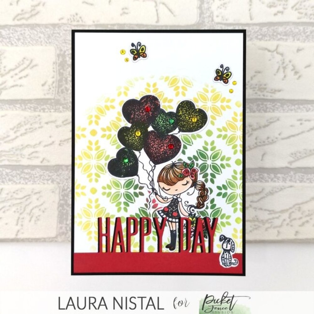 Picket Fence Studios Birthday Girl Dear 4x4 Inch Clear Stamps (D-110) (OUTLET)