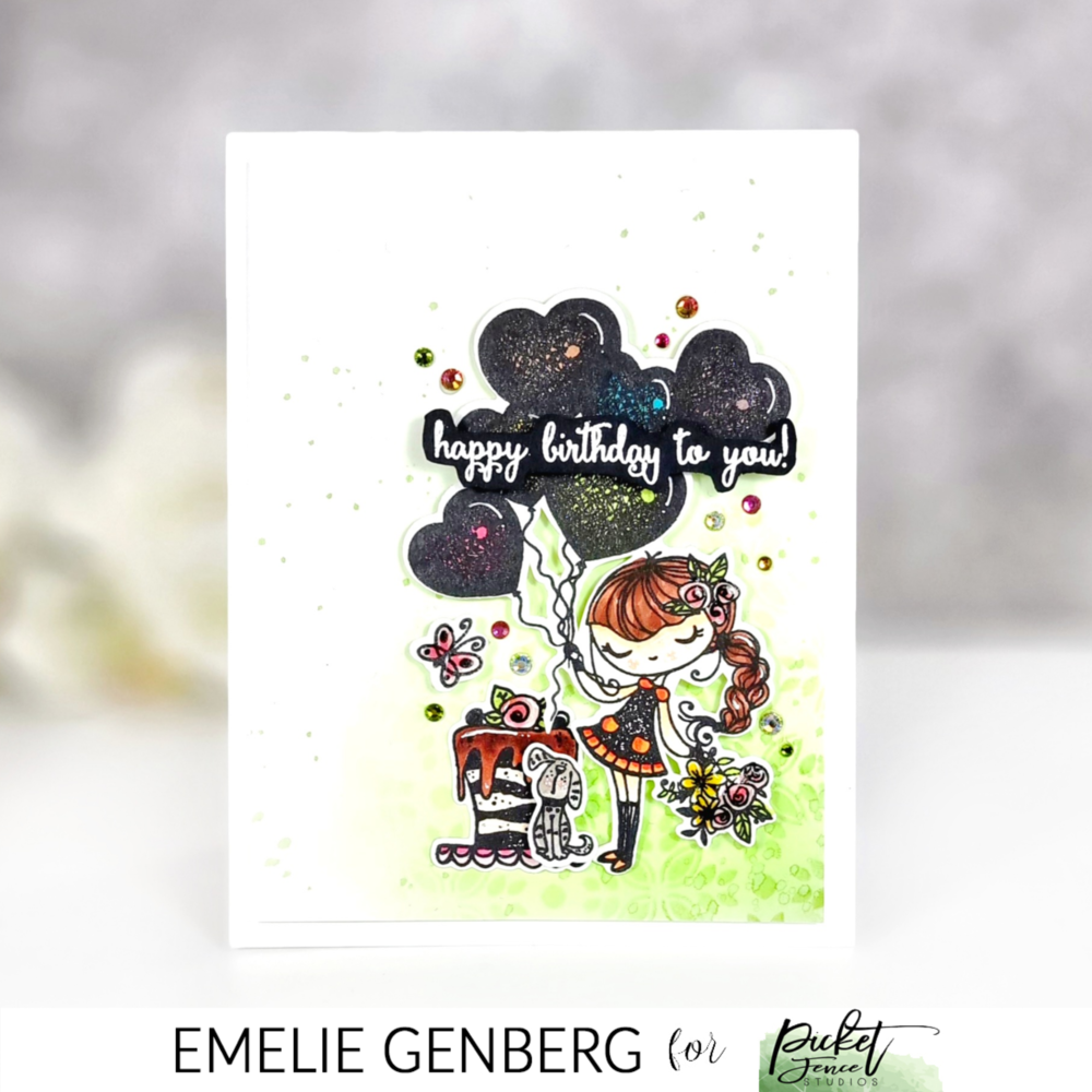 Picket Fence Studios Birthday Girl Dear 4x4 Inch Clear Stamps (D-110) (OUTLET)