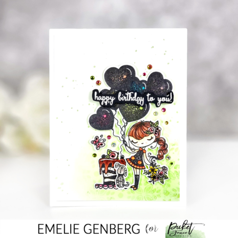 Picket Fence Studios Birthday Girl Dear 4x4 Inch Clear Stamps (D-110) (OUTLET)