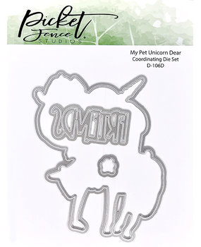 Picket Fence Studios My Pet Unicorn Dear 4x4 Inch Metal Dies (D-106D) (OUTLET)
