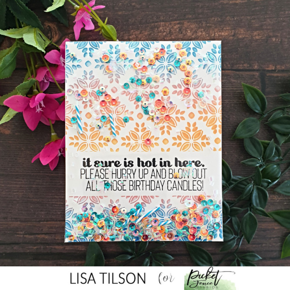 Picket Fence Studios Tile Montage 6x6 Inch Stencil (SC-328) (OUTLET)