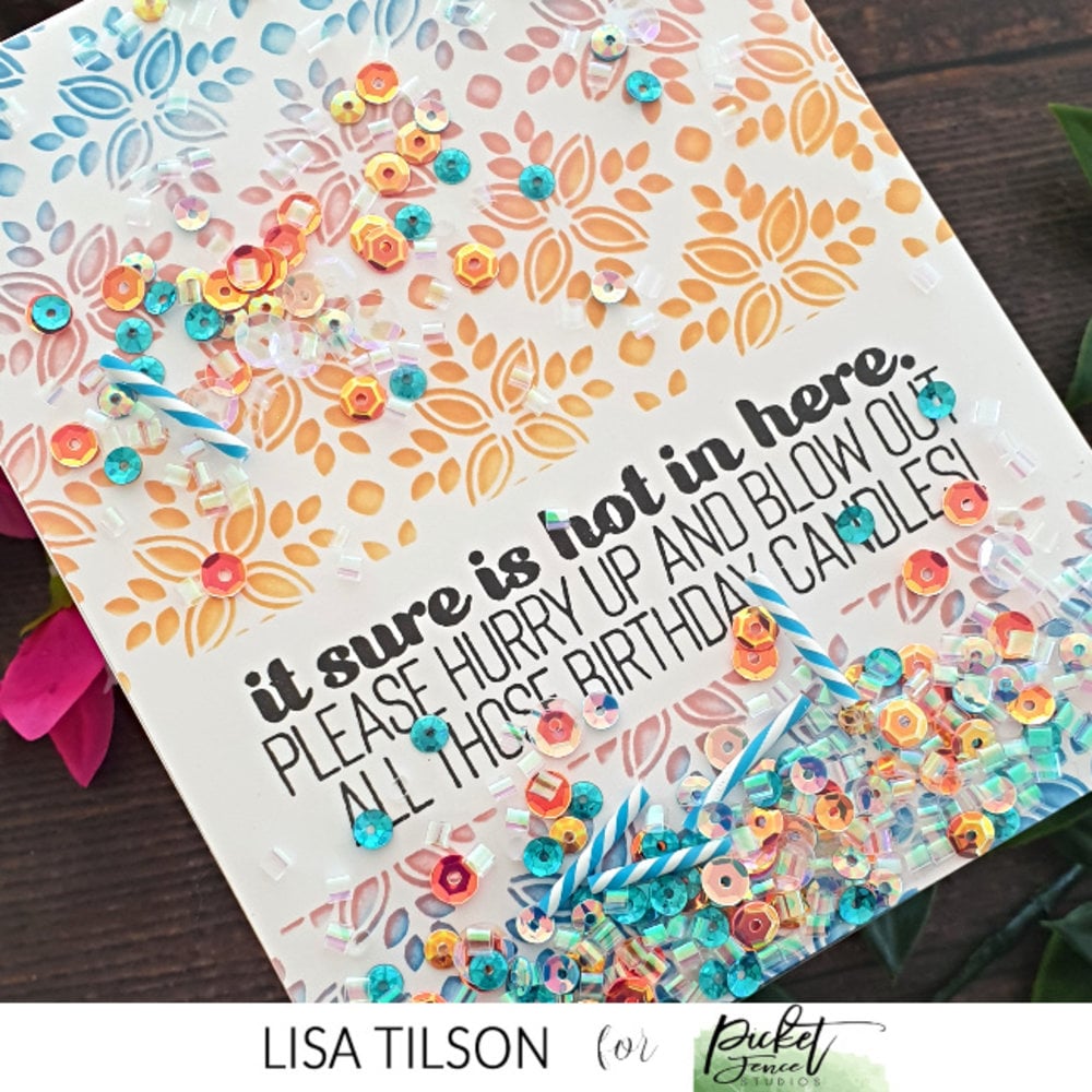 Picket Fence Studios Tile Montage 6x6 Inch Stencil (SC-328) (OUTLET)