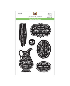 Spellbinders Antique Adverts Clear Stamp Set (STP-097) (OUTLET)