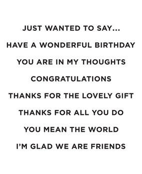 Spellbinders Just Wanted to Say Sentiments Clear Stamp (STP-109) (OUTLET)