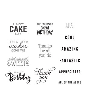 Spellbinders Complimentary Slider Greetings Clear Stamp (STP-118) (OUTLET)