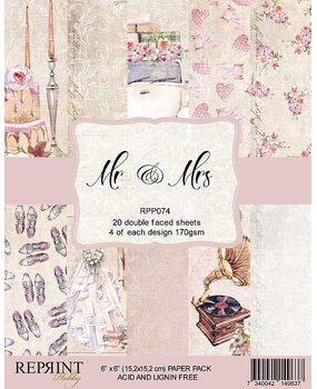 Reprint Mr & Mrs 6x6 Inch Paper Pack (RPP074) (OUTLET)