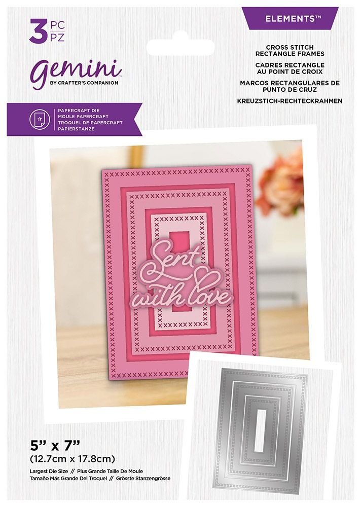 Gemini Nesting Frame Cross Stitch Rectangle Frames Elements Dies (GEM-MD-ELE-CSRE) (DISCONTINUED)