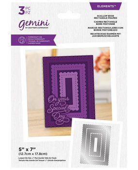 Gemini Nesting Frame Scallop Edge Rectangle Frames Elements Dies (GEM-MD-ELE-SERE) (DISCONTINUED) Gemini Nesting Frame Scallop Edge Rectangle Frames Elements Dies (GEM-MD-ELE-SERE) (DISCONTINUED)