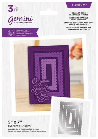 Gemini Nesting Frame Scallop Edge Rectangle Frames Elements Dies (GEM-MD-ELE-SERE) (DISCONTINUED) Gemini Nesting Frame Scallop Edge Rectangle Frames Elements Dies (GEM-MD-ELE-SERE) (DISCONTINUED)