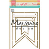 Marianne Design Craft Stencil A5 Banners (PS8083) (DISCONTINUED)