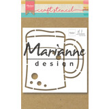 Marianne Design Craft Stencil A5 by Marleen Beer Mug (PS8063) (DISCONTINUED)
