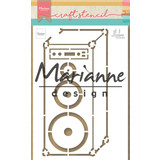 Marianne Design Craft Stencil A5 by Marleen Music Speaker (PS8062) (DISCONTINUED)