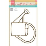 Marianne Design Craft Stencil A5 by Marleen Watering Can (PS8113) (DISCONTINUED)