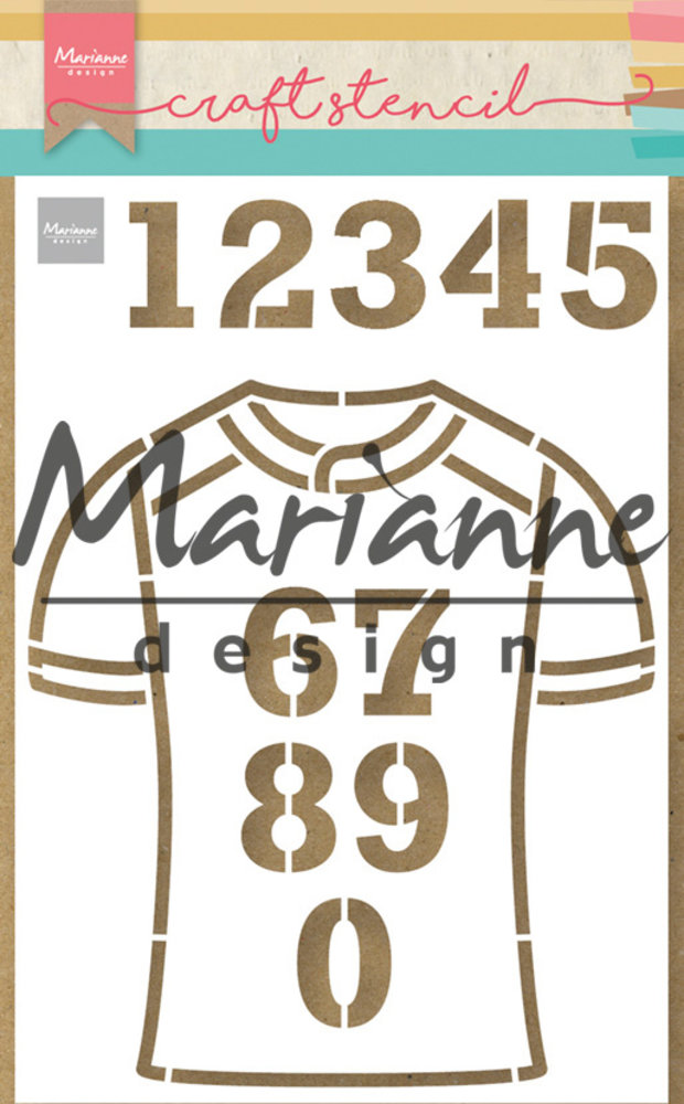 Marianne Design Craft Stencil A5 Team Shirt (PS8087) (DISCONTINUED) Marianne Design Craft Stencil A5 Team Shirt (PS8087) (DISCONTINUED)