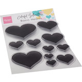 Marianne Design Clear Stamps Colorful Silhouettes Basic Hearts (CS1093) (DISCONTINUED)