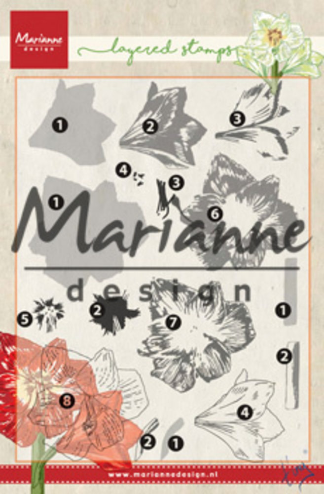 Marianne Design Clear Stamps Tiny's Layered Amaryllis (TC0860) (DISCONTINUED)
