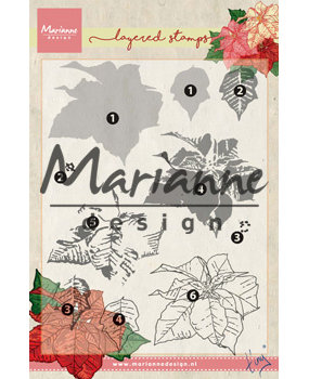 Marianne Design Clear Stamps Tiny's Layered Poinsettia (TC0859) (DISCONTINUED) Marianne Design Clear Stamps Tiny's Layered Poinsettia (TC0859) (DISCONTINUED)