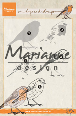Marianne Design Clear Stamps Tiny's Layered Robin (TC0866) (DISCONTINUED)