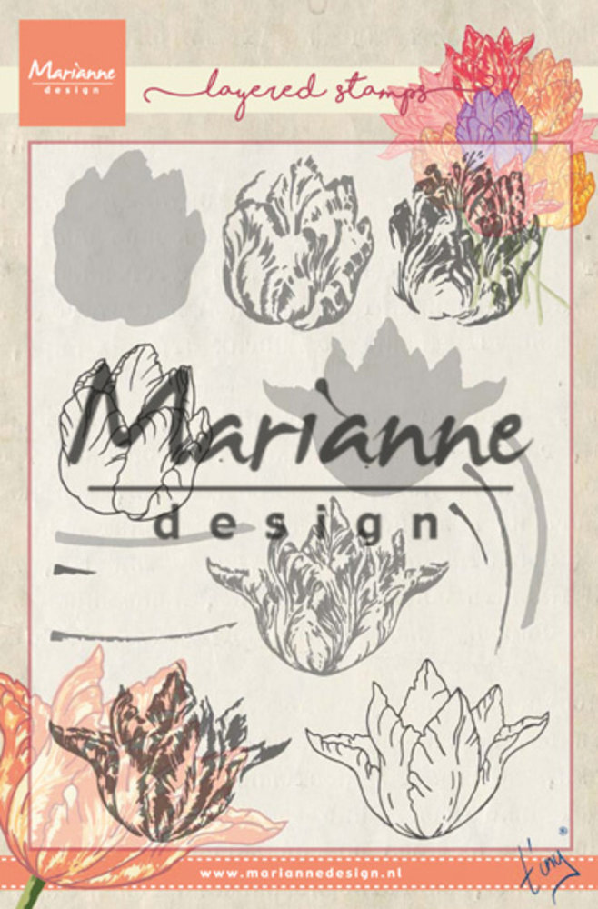 Marianne Design Clear Stamps Tiny's Layered Tulip (TC0852) (DISCONTINUED)