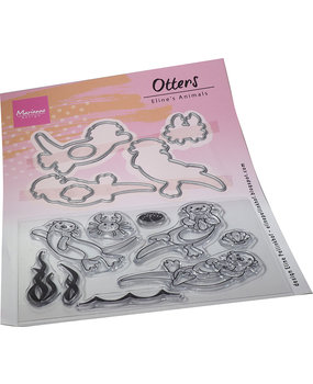 Marianne Design Stamp & Die Eline's Animals Otters (EC0191) (DISCONTINUED)