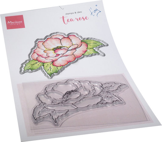 Marianne Design Stamp & Die Tiny's Flowers Tea Rose (TC0891) (DISCONTINUED) Marianne Design Stamp & Die Tiny's Flowers Tea Rose (TC0891) (DISCONTINUED)