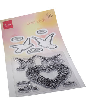 Marianne Design Stamp & Die Tiny's Love Birds (TC0884) (DISCONTINUED)