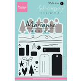 Marianne Design Maker Is Me Stamp & Die Gift Wrapping Tags & Threads (KJ1716) (DISCONTINUED)