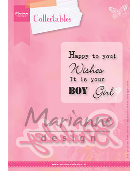 Marianne Design Collectables Stamp & Die Eline's Birthday (COL1349) (DISCONTINUED) Marianne Design Collectables Stamp & Die Eline's Birthday (COL1349) (DISCONTINUED)