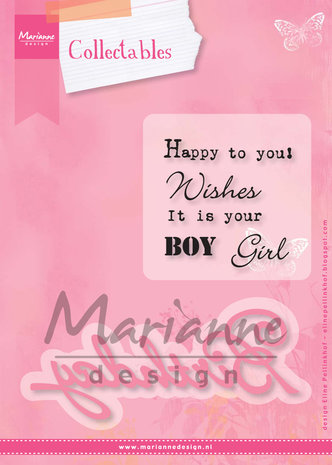 Marianne Design Collectables Stamp & Die Eline's Birthday (COL1349) (DISCONTINUED) Marianne Design Collectables Stamp & Die Eline's Birthday (COL1349) (DISCONTINUED)
