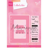 Marianne Design Collectables Stamp & Die Eline's Tab With Text (NL) (COL1314) (DISCONTINUED)