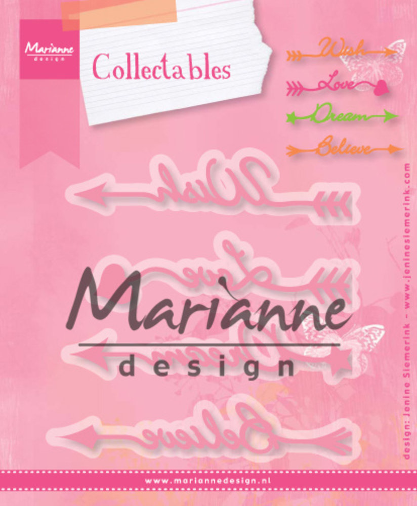 Marianne Design Collectables Dies Jenine's Arrow Sentiments (COL1458) (DISCONTINUED) Marianne Design Collectables Dies Jenine's Arrow Sentiments (COL1458) (DISCONTINUED)