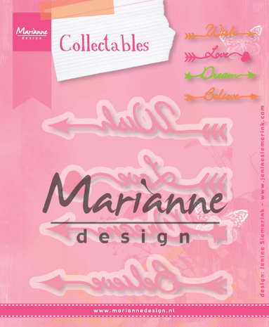 Marianne Design Collectables Dies Jenine's Arrow Sentiments (COL1458) (DISCONTINUED) Marianne Design Collectables Dies Jenine's Arrow Sentiments (COL1458) (DISCONTINUED)