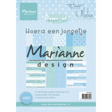 Marianne Design Paper Set A5 Eline's & By Marleen Hoera Een Jongetje (PB7063) (DISCONTINUED)