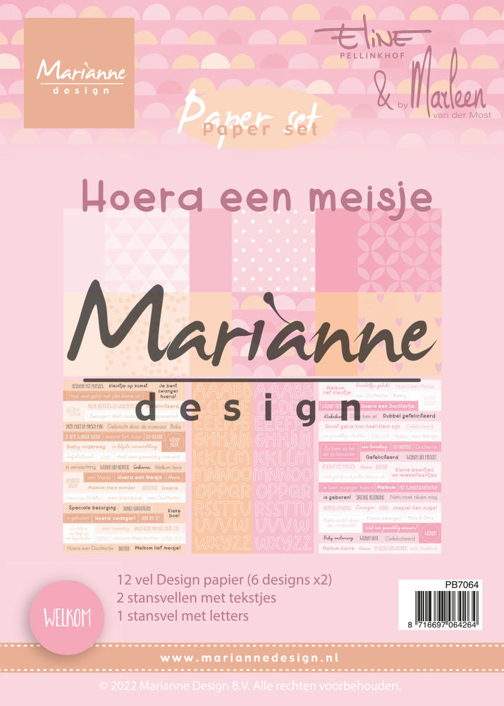 Marianne Design Paper Set A5 Eline's & By Marleen Hoera Een Meisje (PB7064) (DISCONTINUED) Marianne Design Paper Set A5 Eline's & By Marleen Hoera Een Meisje (PB7064) (DISCONTINUED)