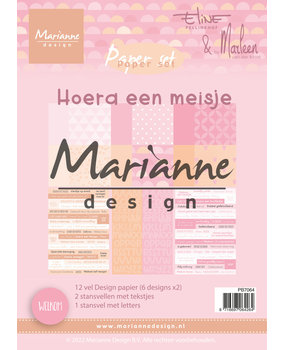 Marianne Design Paper Set A5 Eline's & By Marleen Hoera Een Meisje (PB7064) (DISCONTINUED)