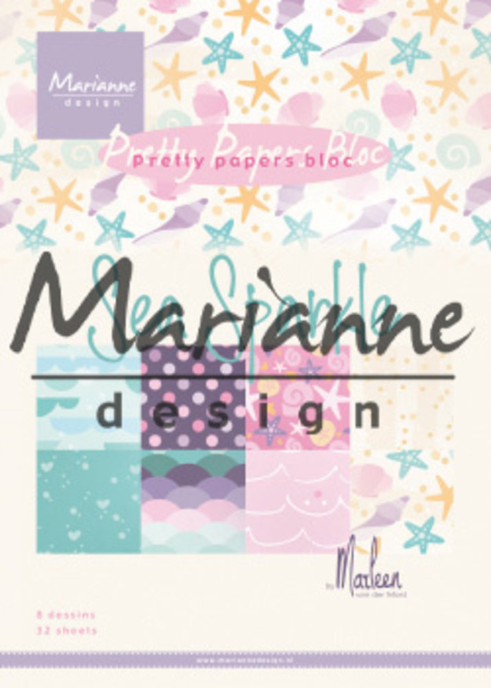 Marianne Design Pretty Papers Bloc A5 by Marleen Sea Sparkle (PK9163) (DISCONTINUED)