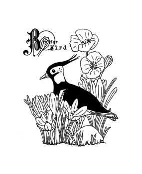 Crafty Individuals B is for Bird Unmounted Rubber Stamps (CI-602) (OUTLET)