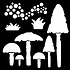 Mushrooms Stencil (FRST062) (OUTLET)