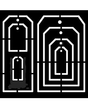 Woodware Tag Templates Stencil (FRST065) (OUTLET)