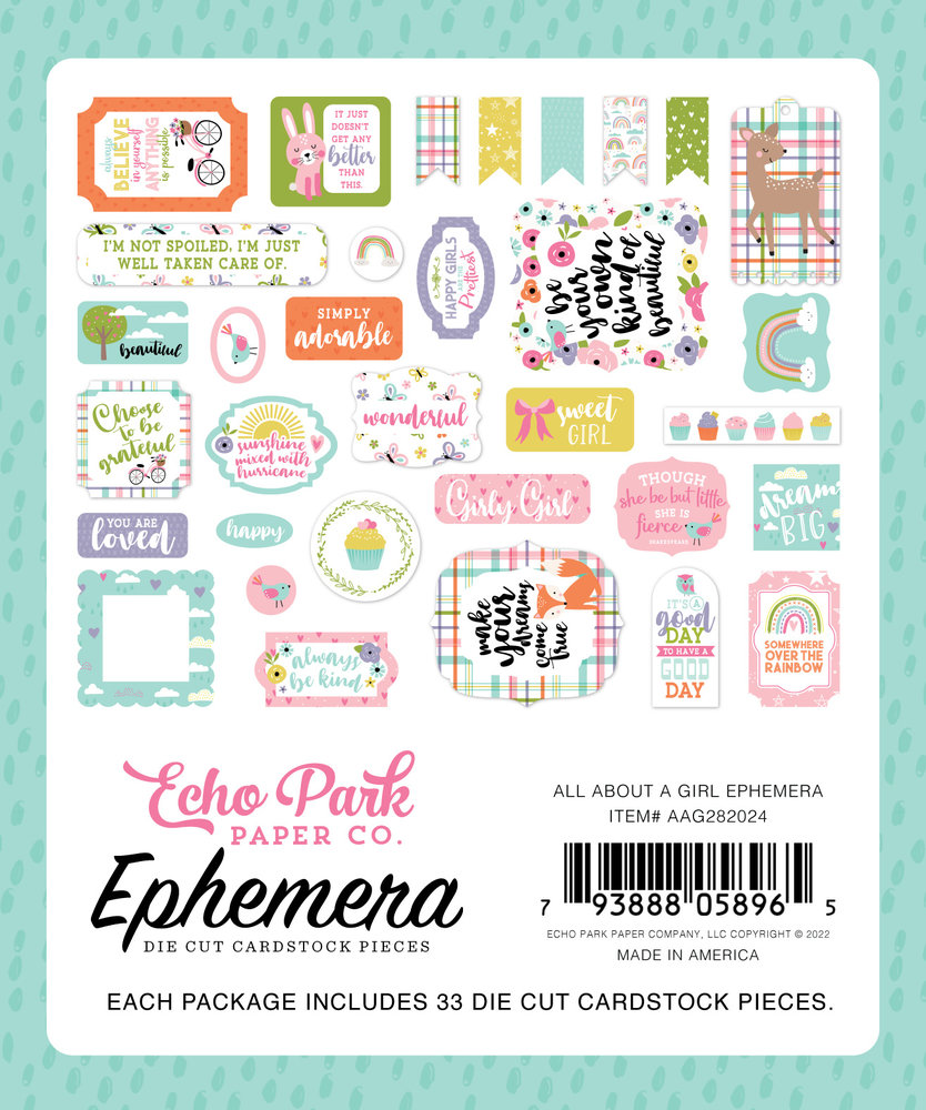 Echo Park All About A Girl Ephemera (AAG282024) (OUTLET)