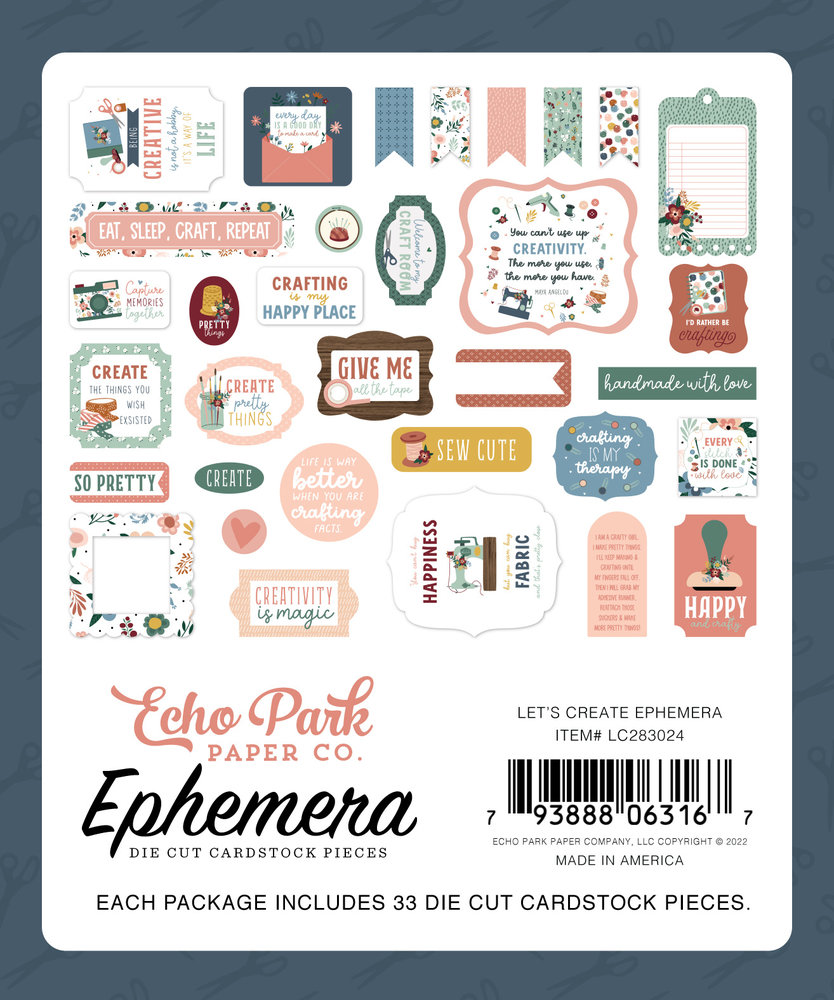 Echo Park Let's Create Ephemera (LC283024) (DISCONTINUED) Echo Park Let's Create Ephemera (LC283024) (DISCONTINUED)