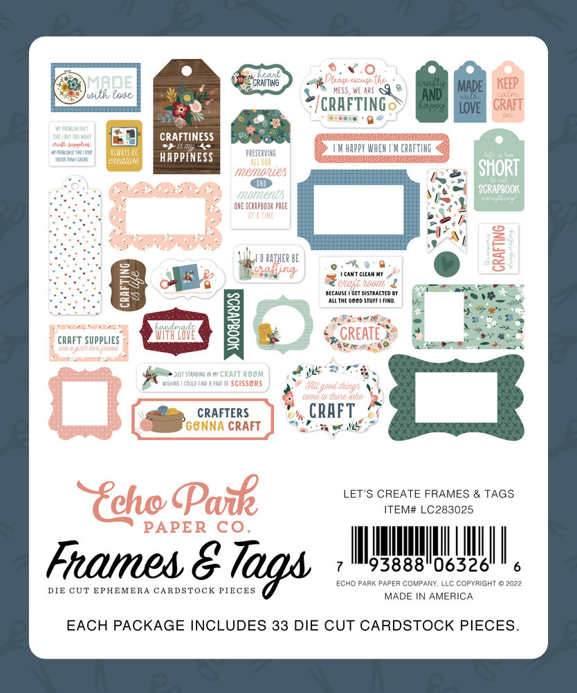 Echo Park Let's Create Frames & Tags (LC283025) (DISCONTINUED) Echo Park Let's Create Frames & Tags (LC283025) (DISCONTINUED)